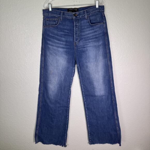 Veronica Beard Jeans Womens 32 Taylor High Rise Wide Leg Button Fly Durango Blue - Picture 1 of 14